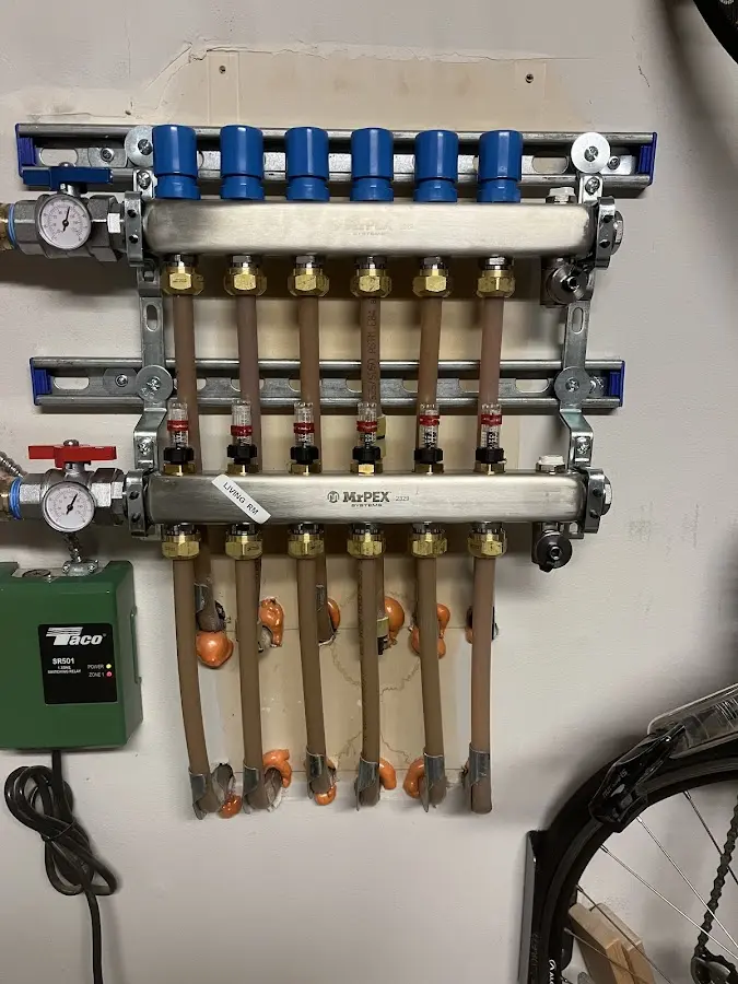 Plumber performing Gas Line Installation at a residential property in Mandan